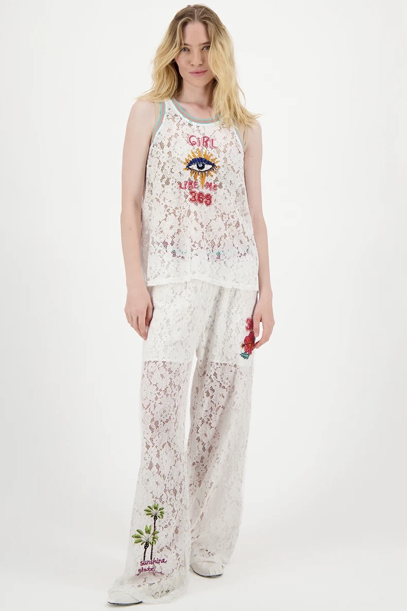 Lace Moa Straight Leg Pants