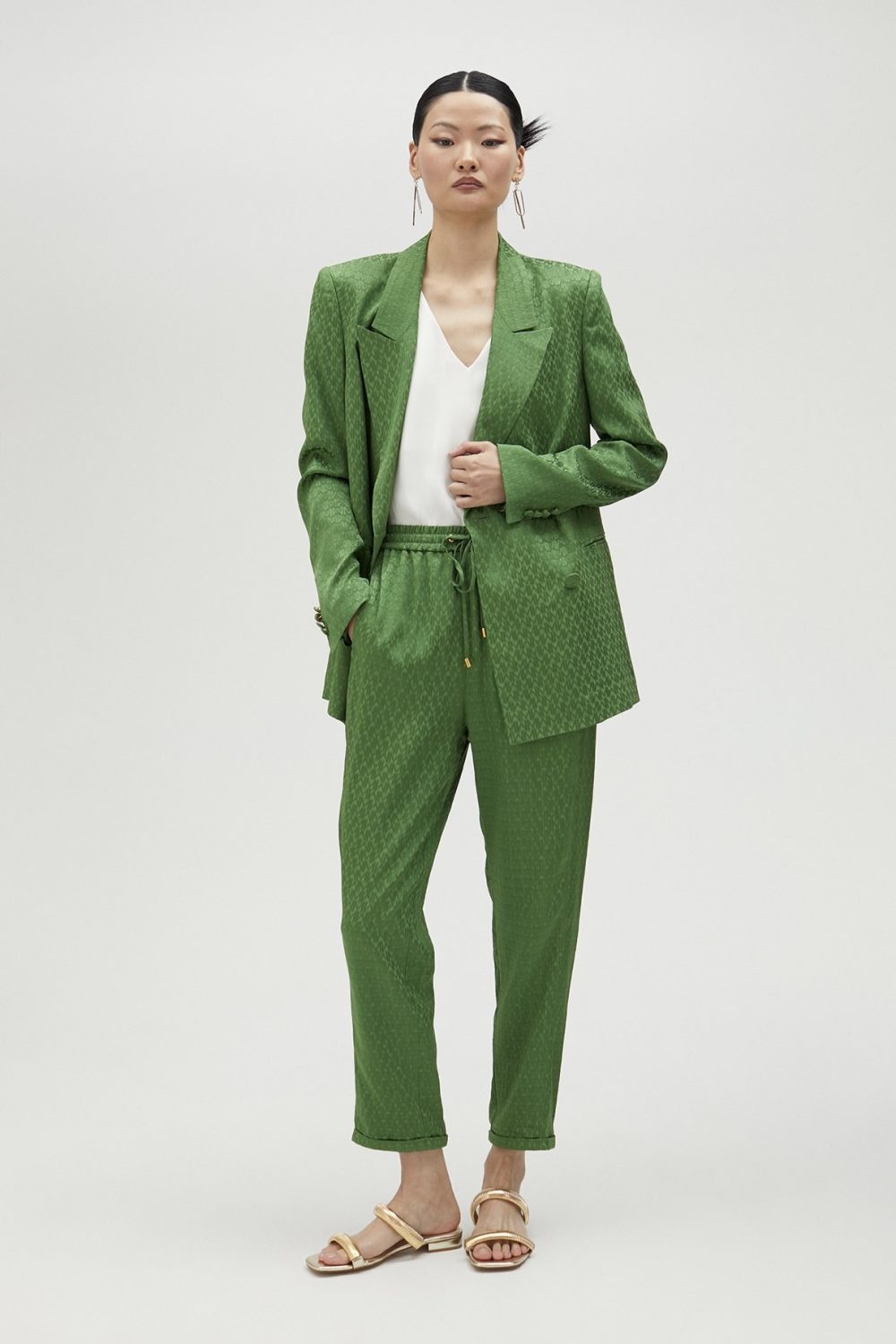 Flowing Jacquard Blazer