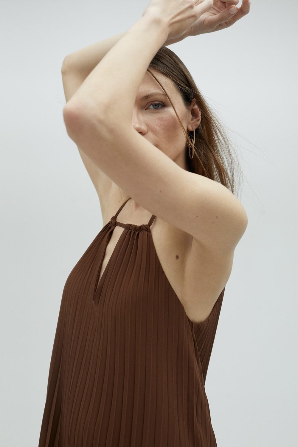 Three-Tone Pink Pleated Dress