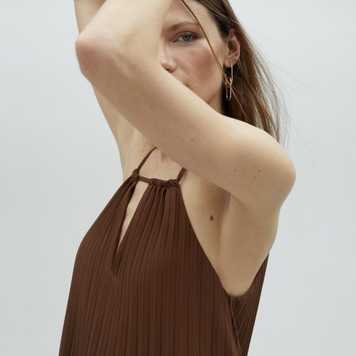 Three-Tone Pink Pleated Dress