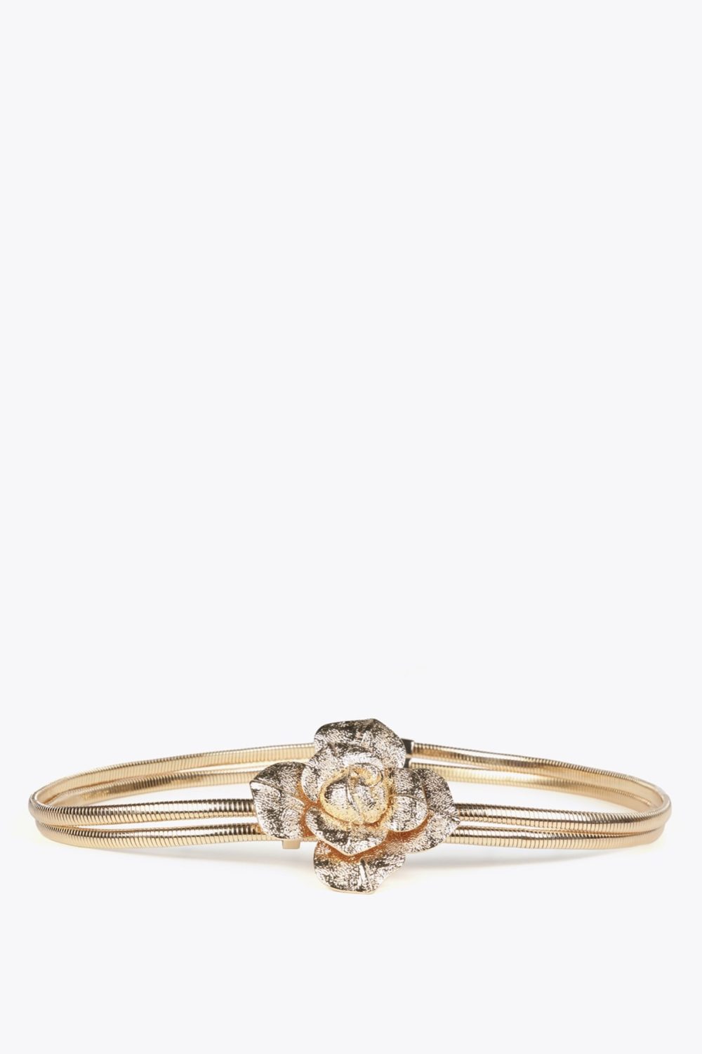 Stretch Metal Belt with Flower