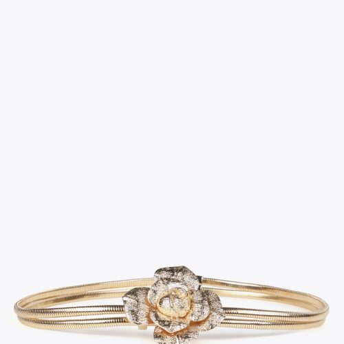 Stretch Metal Belt with Flower