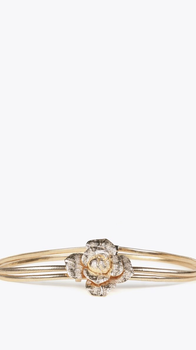 Stretch Metal Belt with Flower