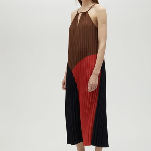 Three-Tone Pink Pleated Dress