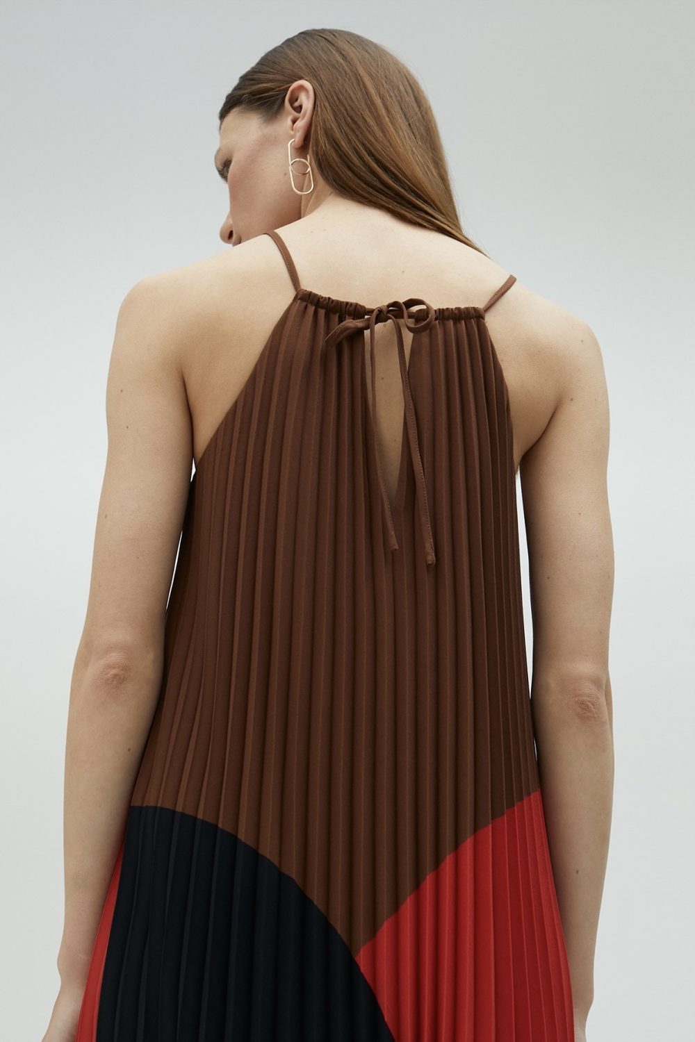 Three-Tone Pink Pleated Dress