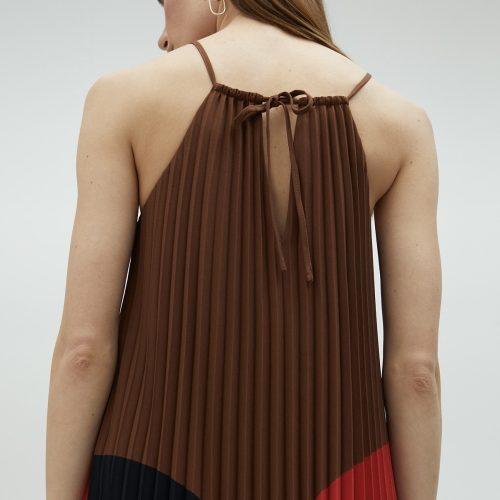 Three-Tone Pink Pleated Dress