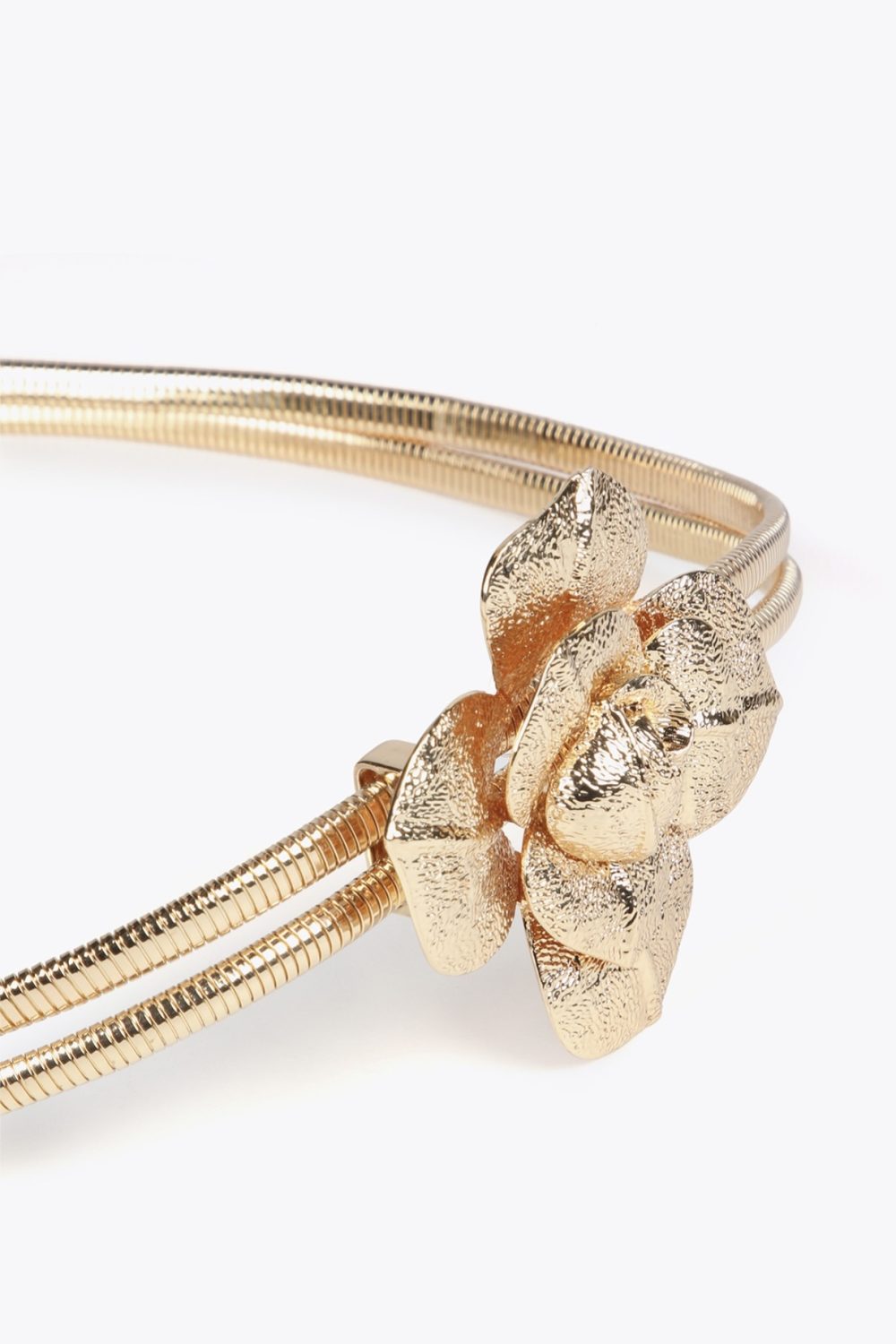 Stretch Metal Belt with Flower