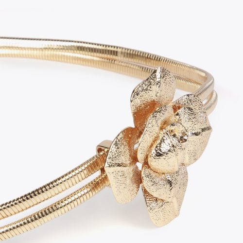 Stretch Metal Belt with Flower