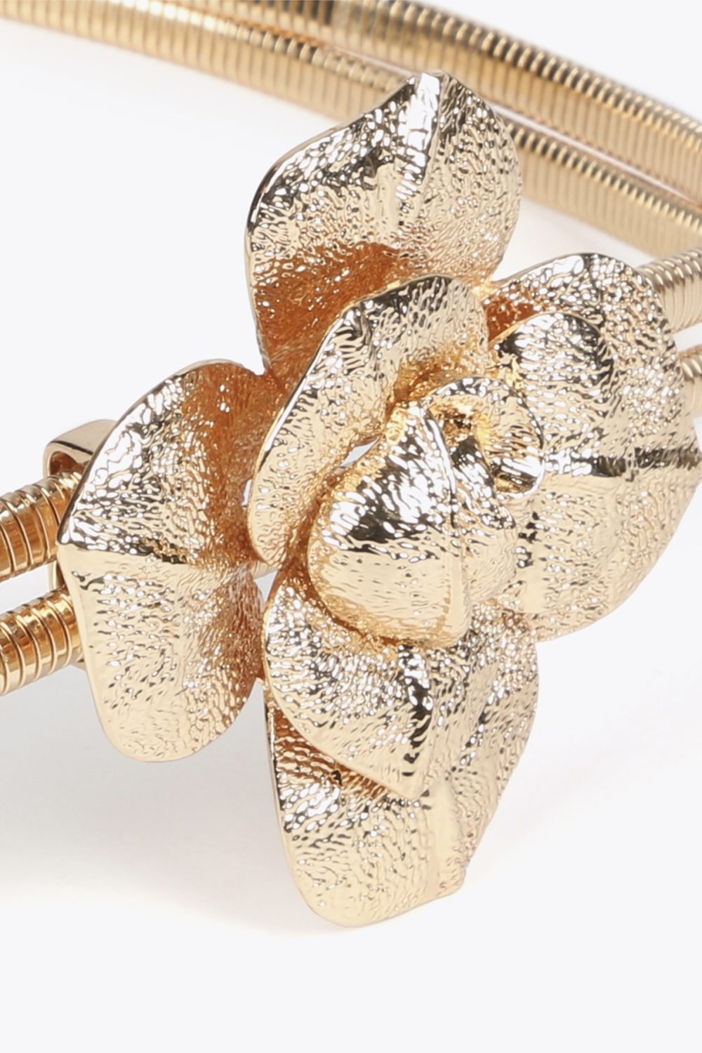 Stretch Metal Belt with Flower