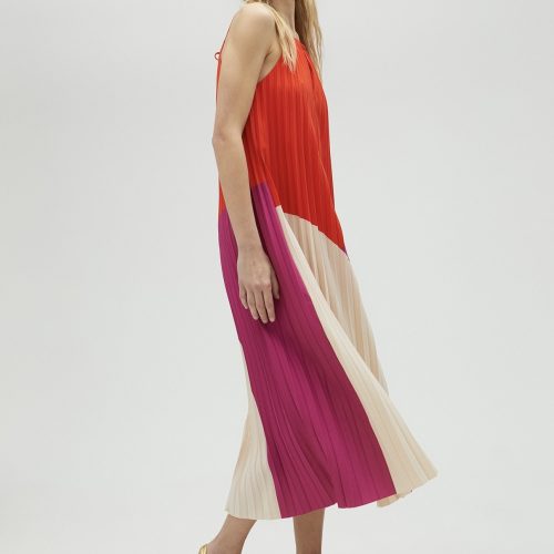 Three-Tone Pink Pleated Dress