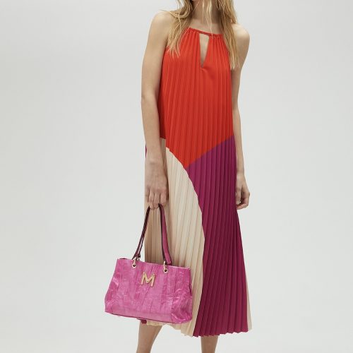 Three-Tone Pink Pleated Dress