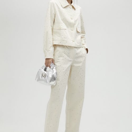 Denim Jacket With Rhinestone Detail