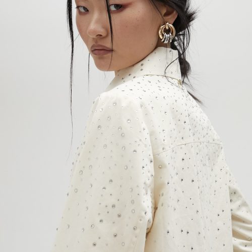 Denim Jacket With Rhinestone Detail