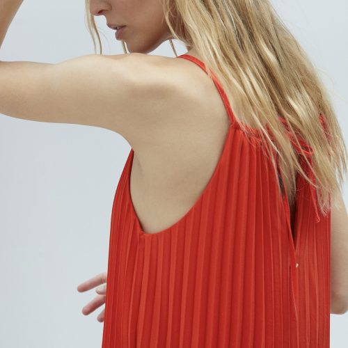 Three-Tone Pink Pleated Dress