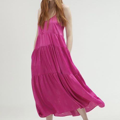 Ruffled Strappy Dress Pink