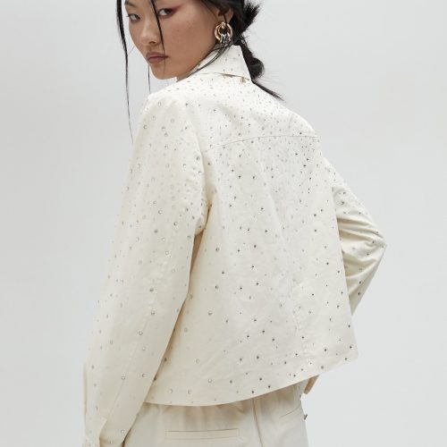 Denim Jacket With Rhinestone Detail