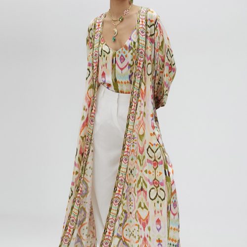 Printed Silky Japanese Kimono