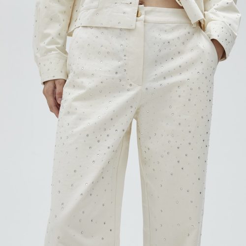 Rhinestone Detail Trousers