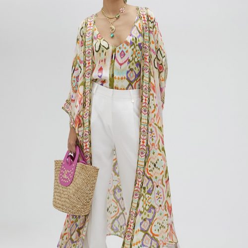 Printed Silky Japanese Kimono