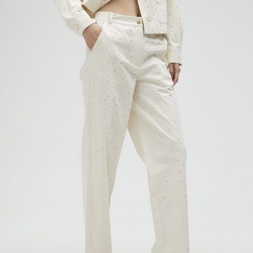 Rhinestone Detail Trousers