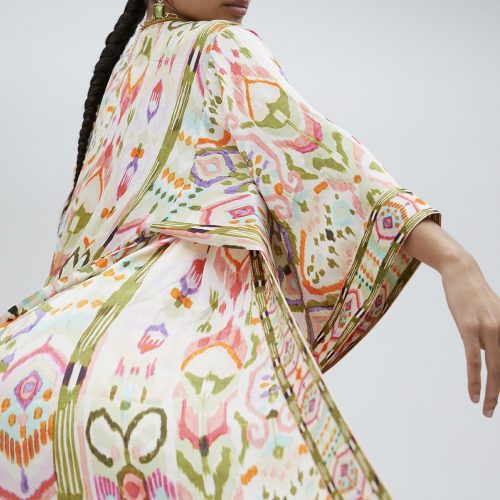 Printed Silky Japanese Kimono