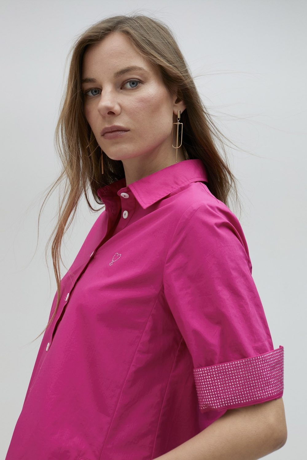 Poplin Dress With Rhinestone Details