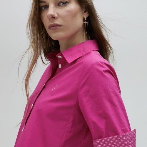 Poplin Dress With Rhinestone Details