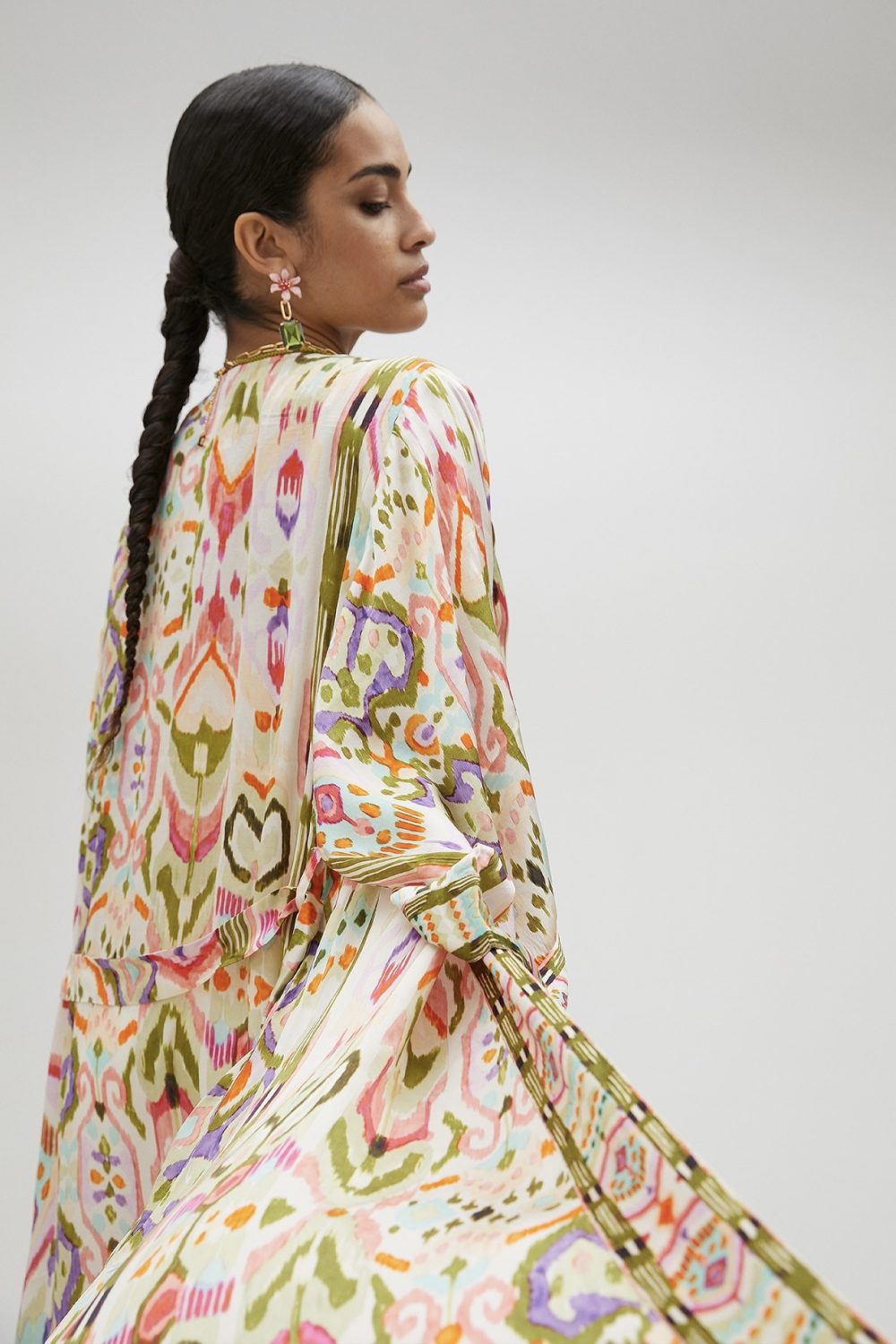 Printed Silky Japanese Kimono