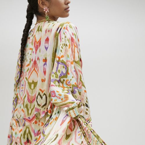 Printed Silky Japanese Kimono