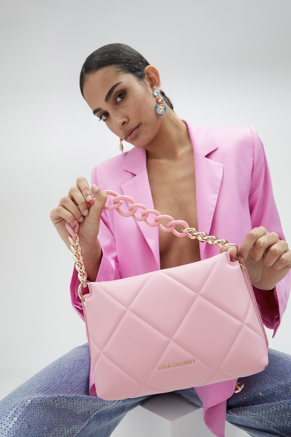 Padded Crossbody Pink Bag