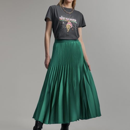Pleated Green Skirt