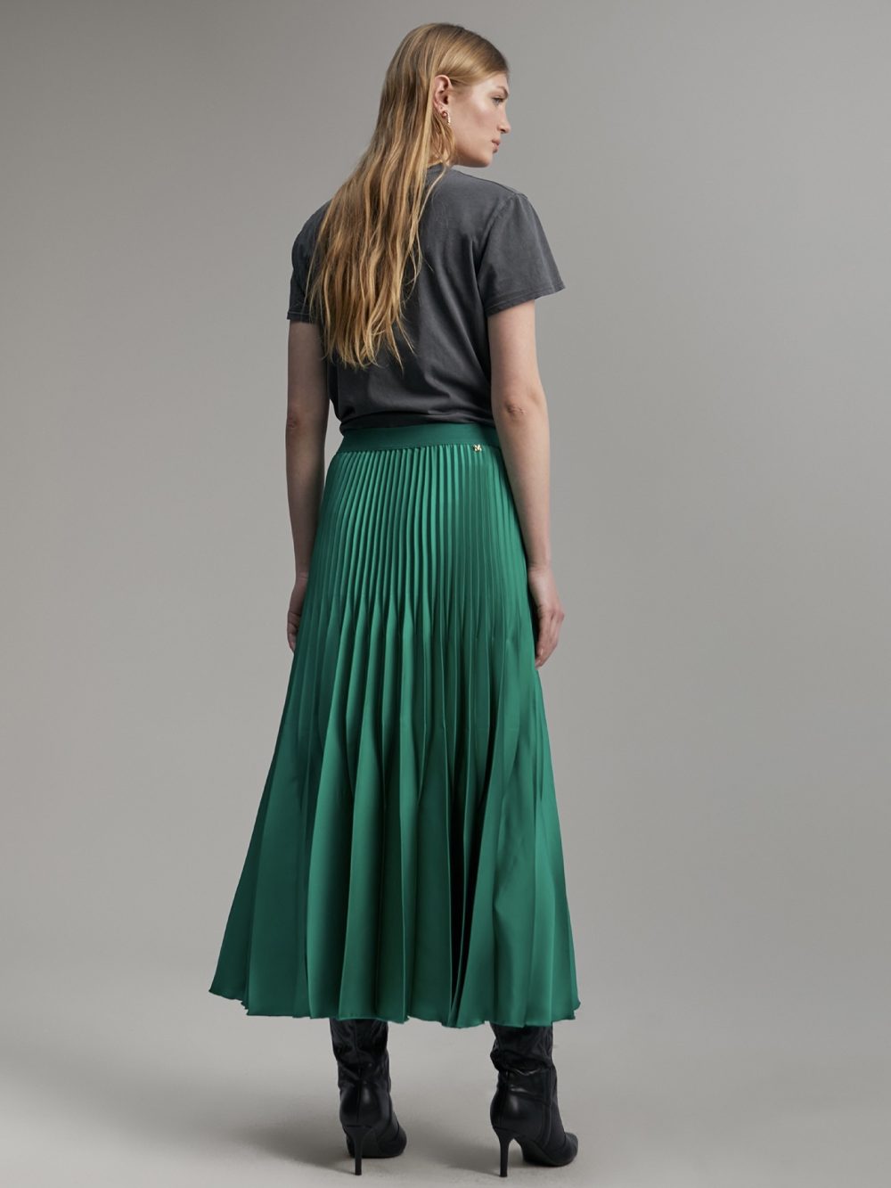 Pleated Green Skirt