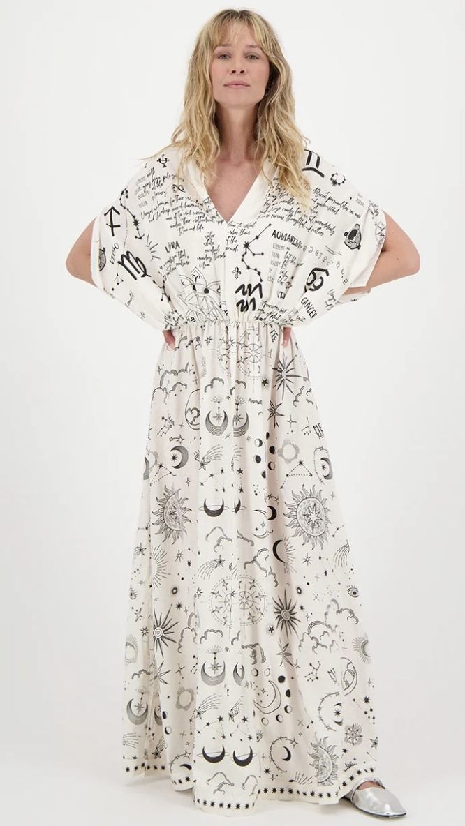 Zodiac Rose Kaftan Dress