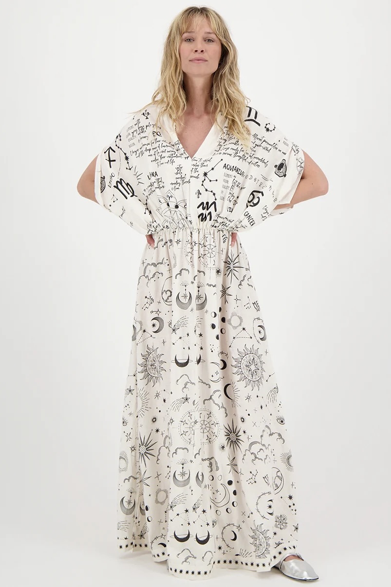 Zodiac Rose Kaftan Dress