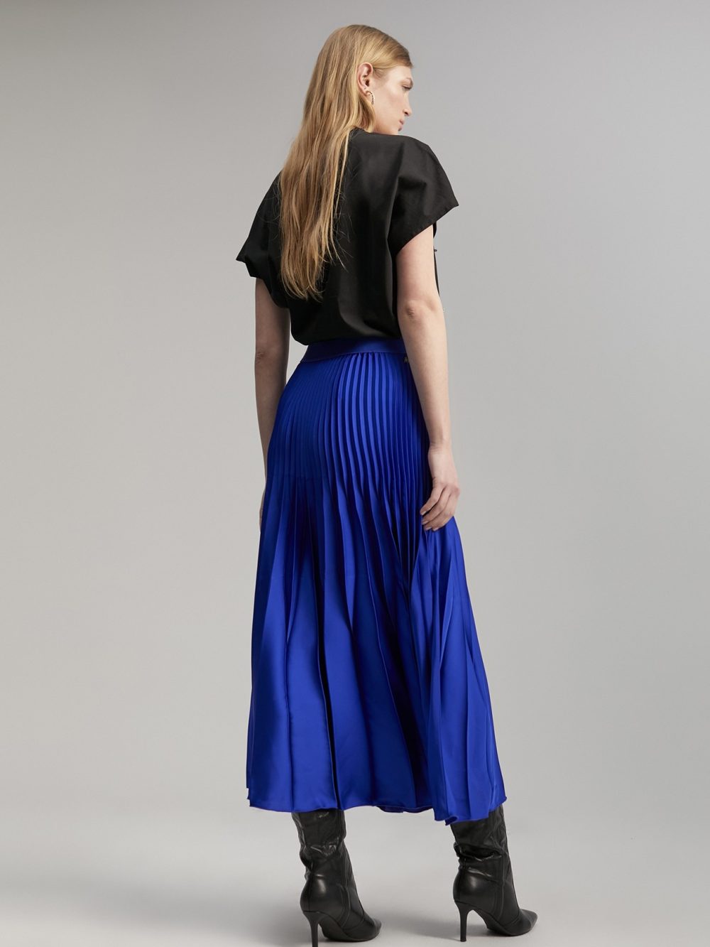 Blue Pleated Skirt