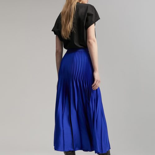 Blue Pleated Skirt
