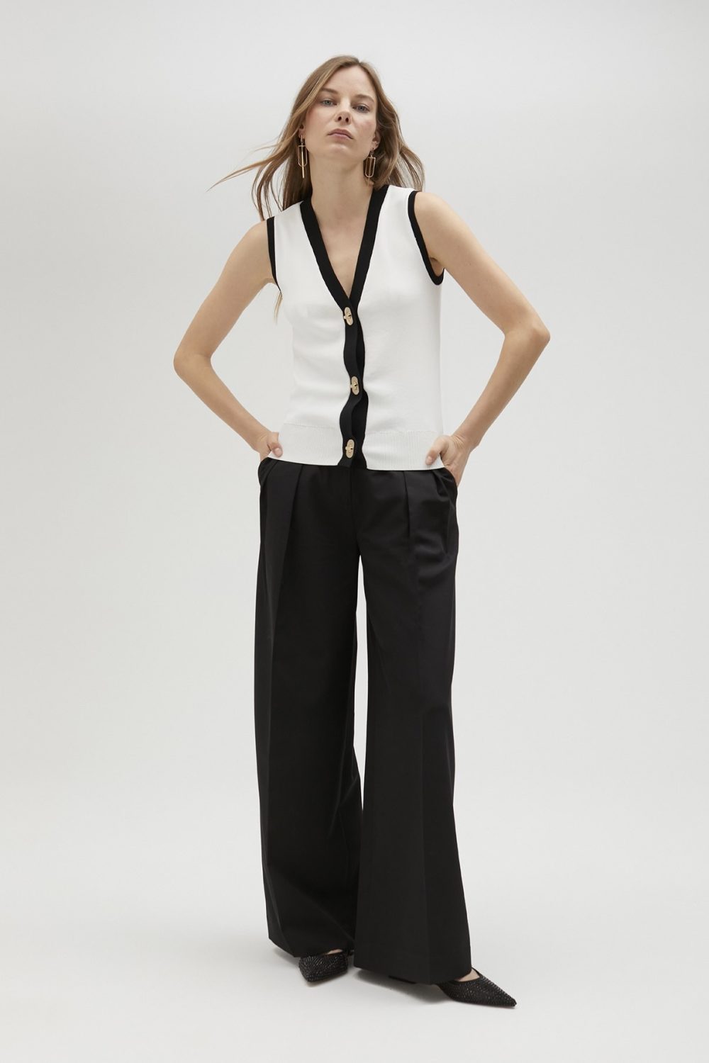 Black & White Knit Vest