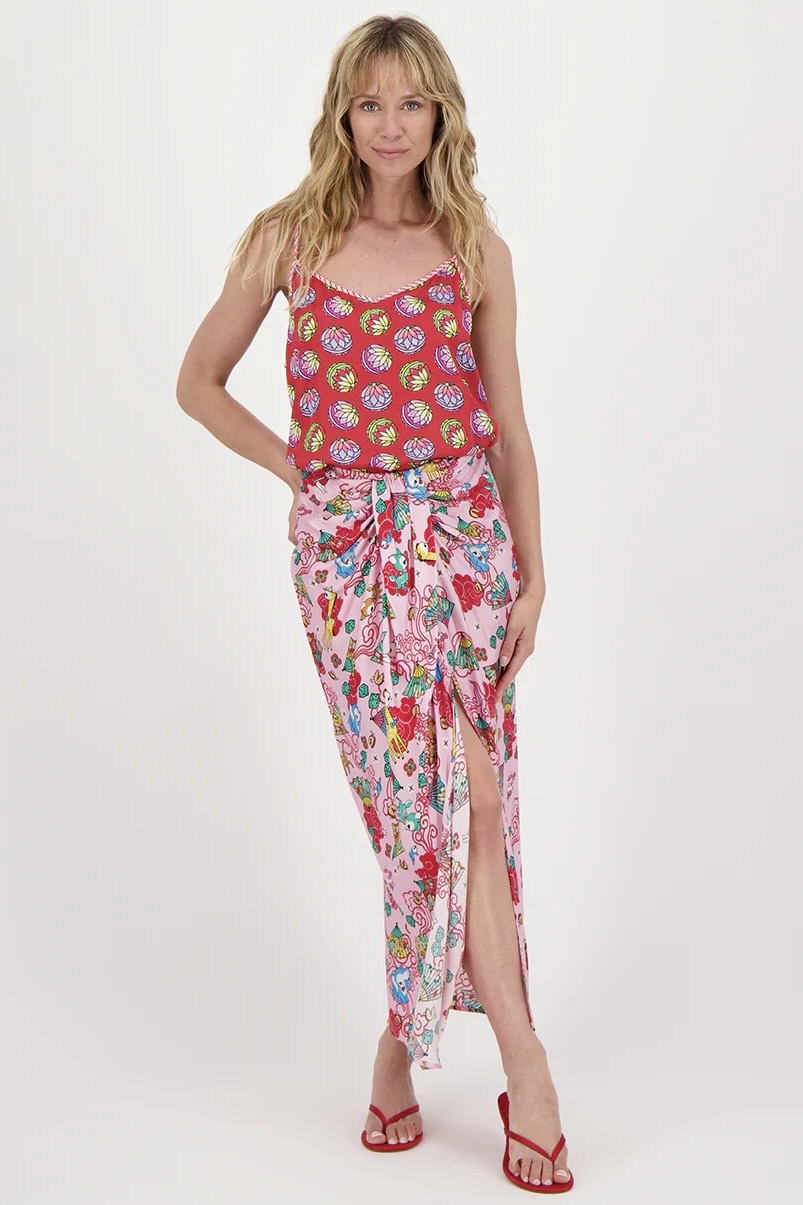 Lucky Me Luna Tie Front Skirt