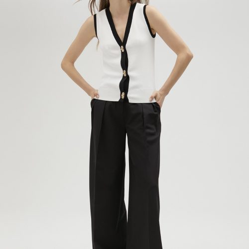 Black & White Knit Vest