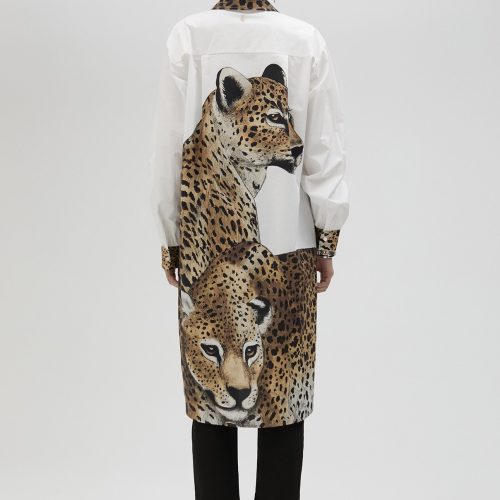 Long Shirt With Tiger Print On The Back