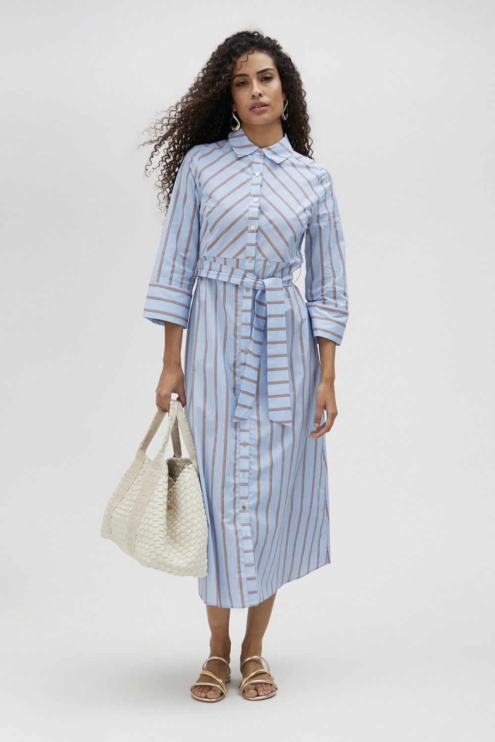 Poplin Long Striped Dress