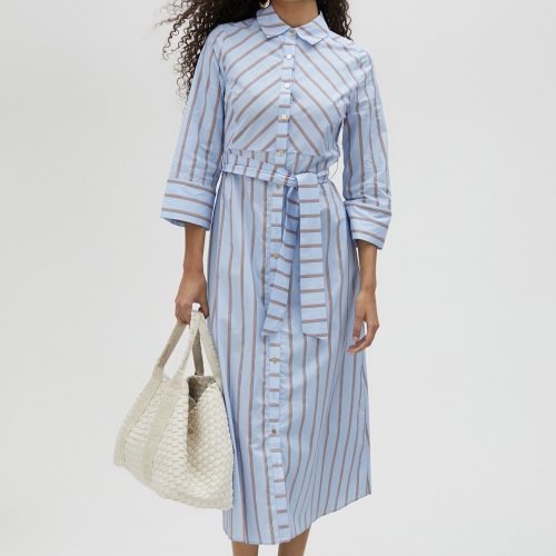 Poplin Long Striped Dress