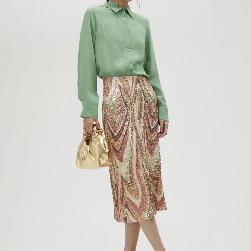 Stretch Sequinned Skirt