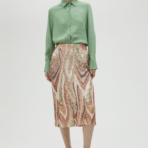 Stretch Sequinned Skirt