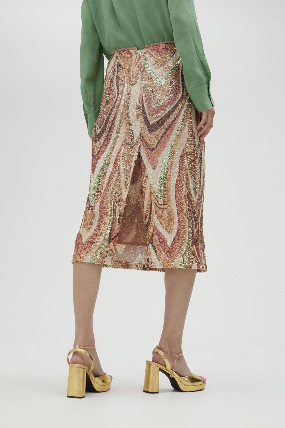 Stretch Sequinned Skirt