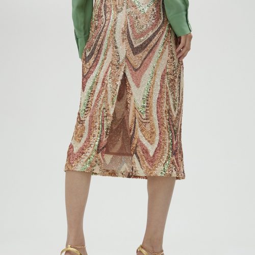 Stretch Sequinned Skirt