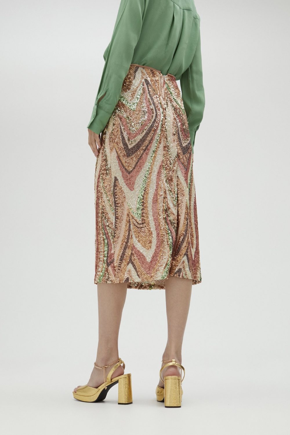 Stretch Sequinned Skirt