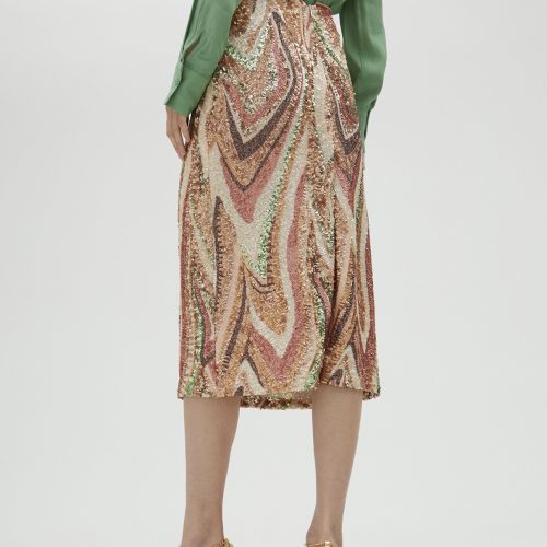 Stretch Sequinned Skirt