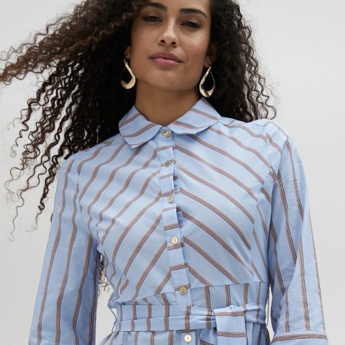 Poplin Long Striped Dress
