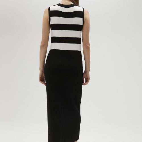 Black & White striped knit dress